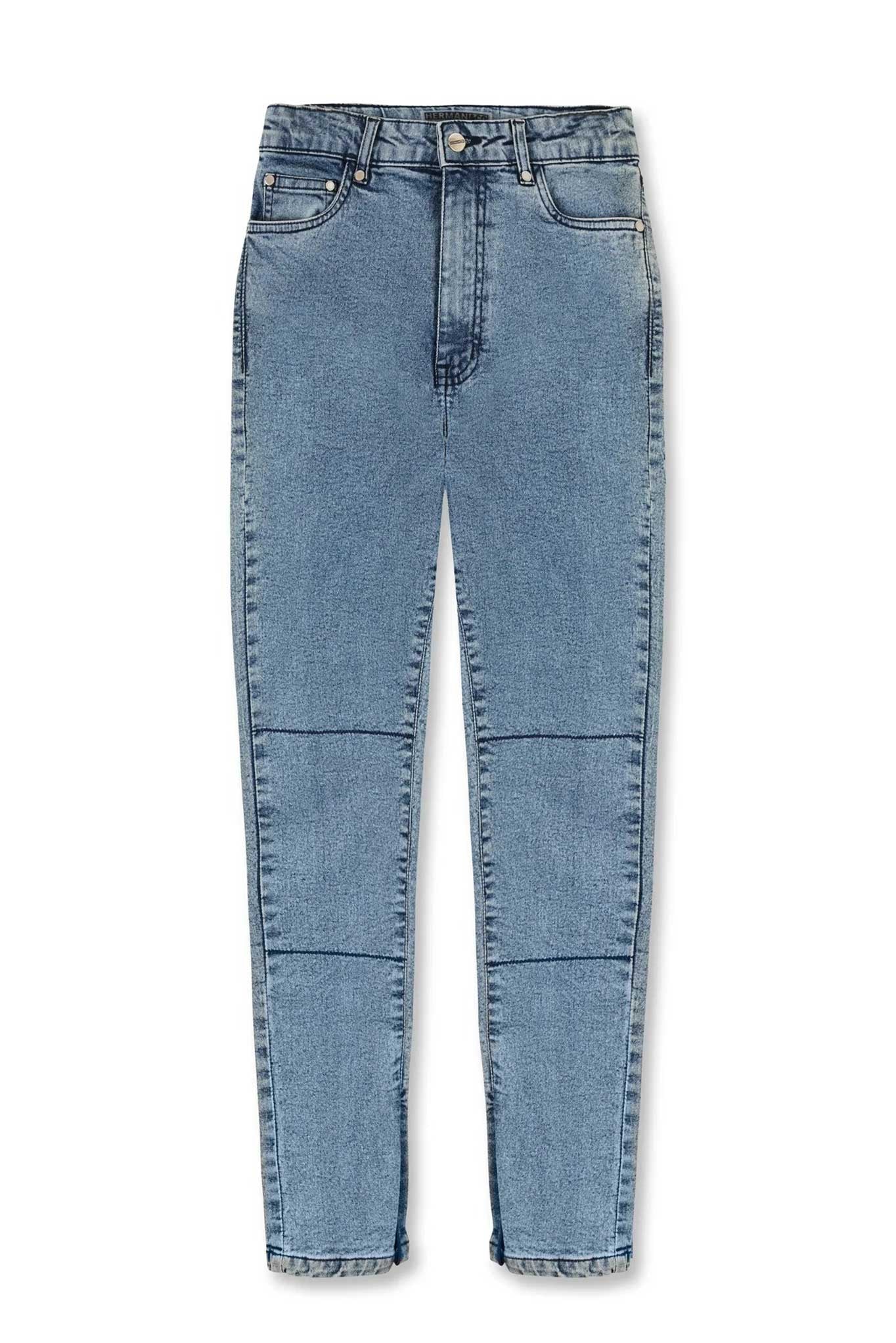 Blue jeans on a white background