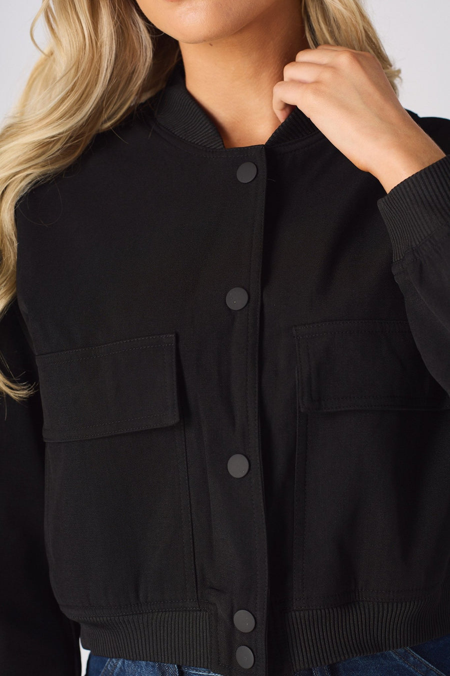 BOMBER JACKET - BLACK - JMOJO - Women's Bomber Jackets