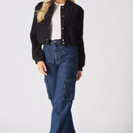 BOMBER JACKET - BLACK - JMOJO - Women's Bomber Jackets