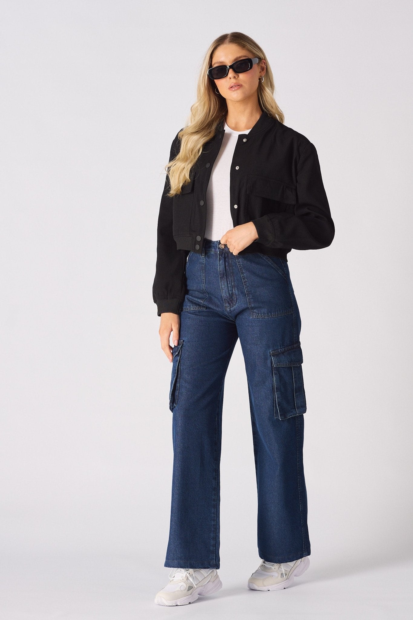 BOMBER JACKET - BLACK - JMOJO - Women's Bomber Jackets