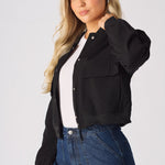 BOMBER JACKET - BLACK - JMOJO - Women's Bomber Jackets