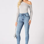 Booni Sculpt High Rise Stretch Skinny Jeans - Light Blue - JMOJO - Women's Skinny Jeans