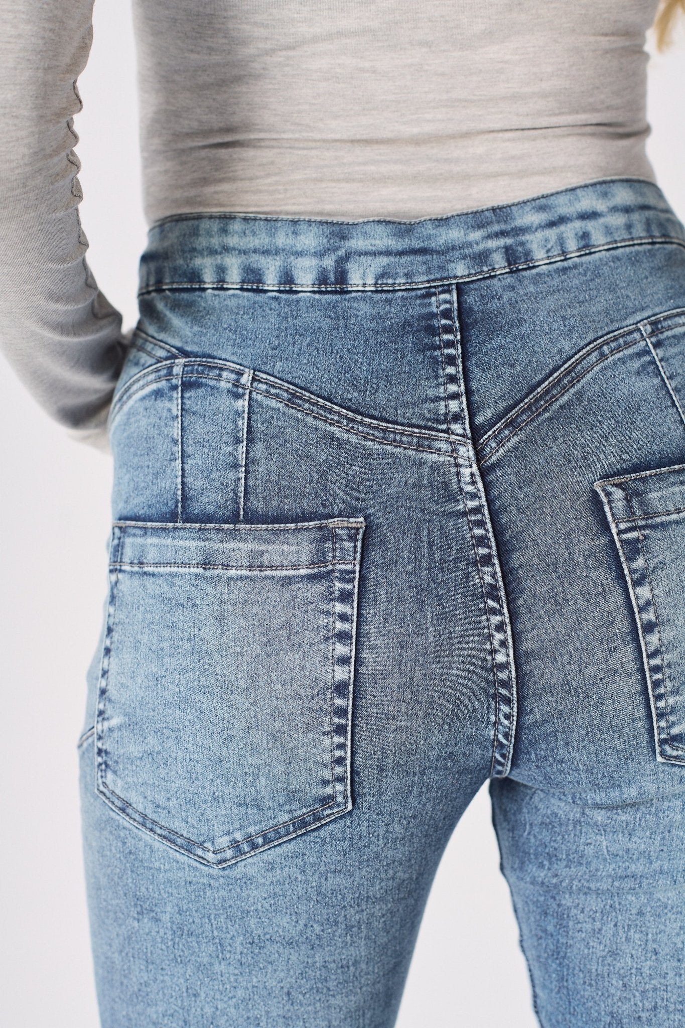 Booni Sculpt High Rise Stretch Skinny Jeans - Light Blue - JMOJO - Women's Skinny Jeans