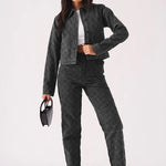 Bracken Diamond Stitch Crop Denim Jacket – Black Acid Wash - JMOJO - Women's Cropped Denim Jackets
