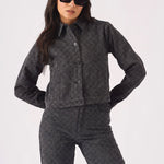 Bracken Diamond Stitch Crop Denim Jacket – Black Acid Wash - JMOJO - Women's Cropped Denim Jackets