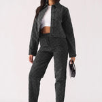 Bracken Diamond Stitch Crop Denim Jacket – Black Acid Wash - JMOJO - Women's Cropped Denim Jackets