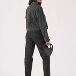 Bracken Diamond Stitch Crop Denim Jacket – Black Acid Wash - JMOJO - Women's Cropped Denim Jackets
