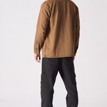 CARGO DENIM SHIRT - BROWN ACID WASH - JMOJO - Men's cargo denim shirts