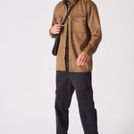 CARGO DENIM SHIRT - BROWN ACID WASH - JMOJO - Men's cargo denim shirts