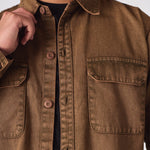 CARGO DENIM SHIRT - BROWN ACID WASH - JMOJO - Men's cargo denim shirts
