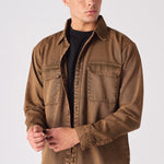 CARGO DENIM SHIRT - BROWN ACID WASH - JMOJO - Men's cargo denim shirts