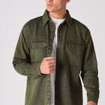 CARGO DENIM SHIRT - GREEN ACID WASH - JMOJO - Men's cargo denim shirts