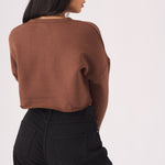 Ceris Cropped Jumper – Brown - JMOJO - Women's Cropped Jumper