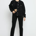 Char Denim Trucker Jacket – Black Wash - JMOJO - Women's Denim Jackets