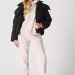 Cinder Puffer Hooded Jacket – Black - JMOJO - Women's puffer