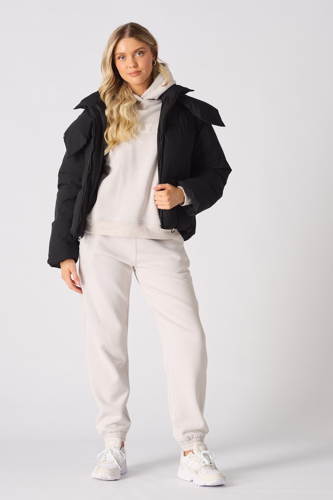 Cinder Puffer Hooded Jacket – Black - JMOJO - Women's puffer