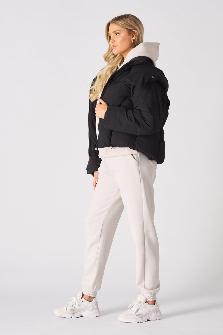 Cinder Puffer Hooded Jacket – Black - JMOJO - Women's puffer