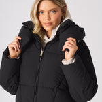 Cinder Puffer Hooded Jacket – Black - JMOJO - Women's puffer