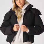Cinder Puffer Hooded Jacket – Black - JMOJO - Women's puffer