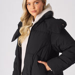 Cinder Puffer Hooded Jacket – Black - JMOJO - Women's puffer
