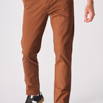 CORBIN Stretch Slim Fit Chino Pants - Rust Brown - JMOJO - Men's Chino Trousers