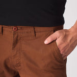 CORBIN Stretch Slim Fit Chino Pants - Rust Brown - JMOJO - Men's Chino Trousers