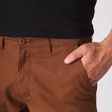 CORBIN Stretch Slim Fit Chino Pants - Rust Brown - JMOJO - Men's Chino Trousers