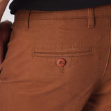 CORBIN Stretch Slim Fit Chino Pants - Rust Brown - JMOJO - Men's Chino Trousers