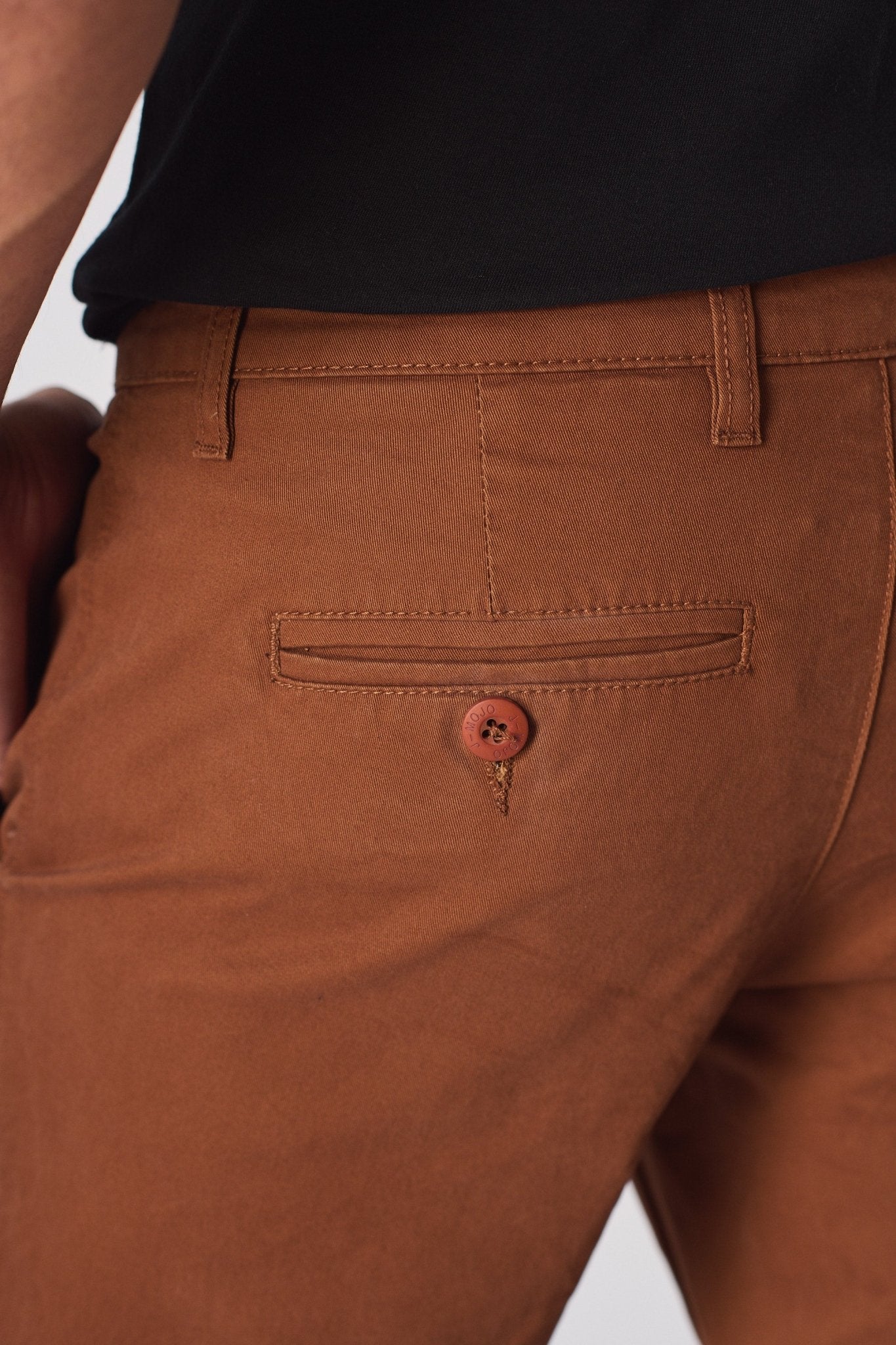 CORBIN Stretch Slim Fit Chino Pants - Rust Brown - JMOJO - Men's Chino Trousers