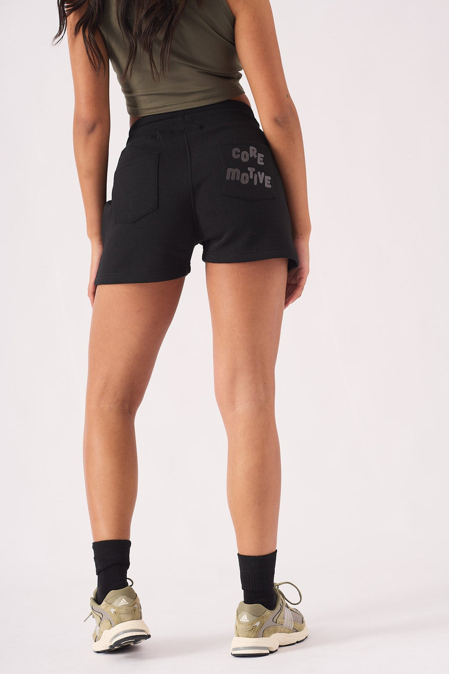 CORE MOTIVE SHORTS - BLACK - JMOJO - Women's Fleece Shorts