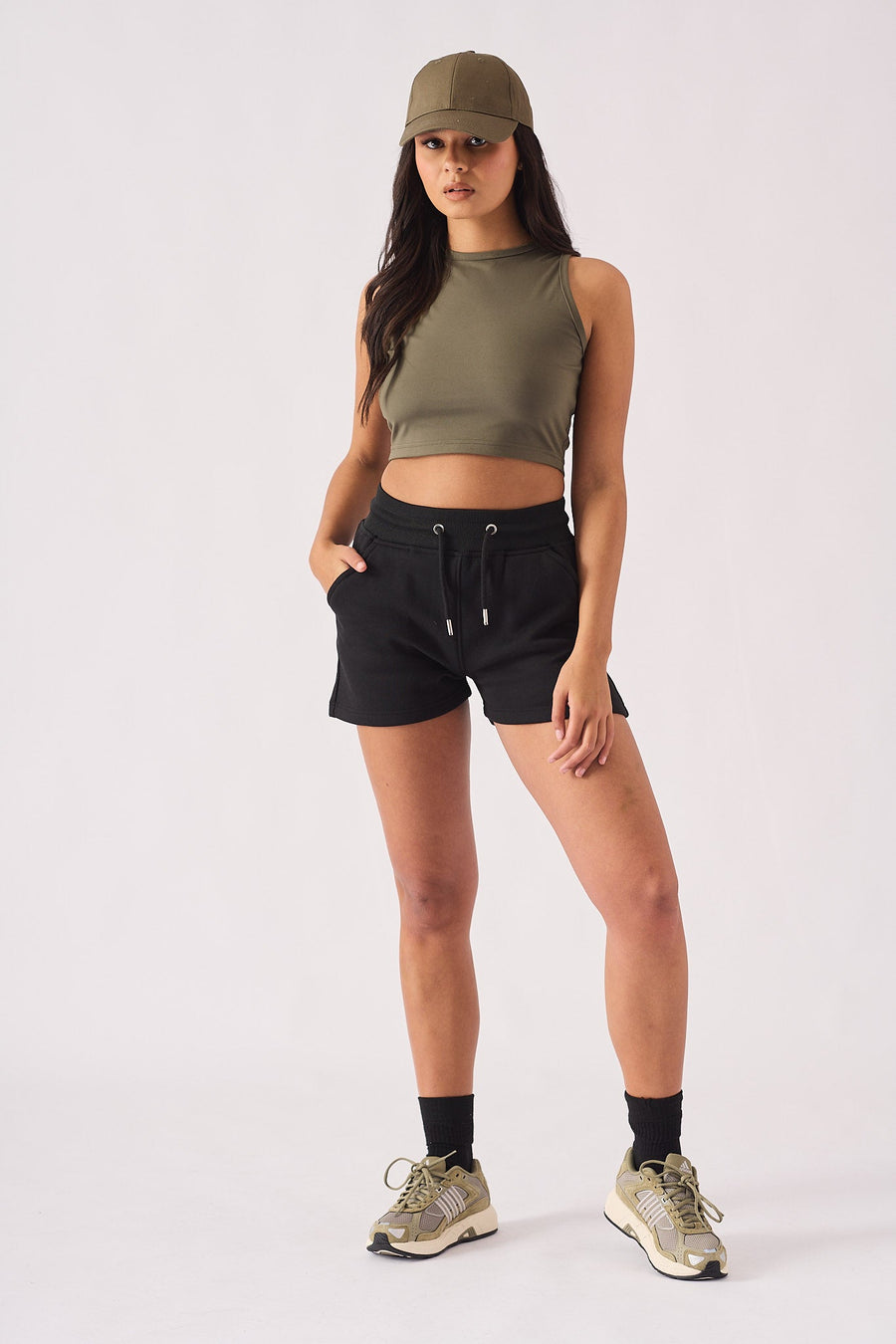 CORE MOTIVE SHORTS - BLACK - JMOJO - Women's Fleece Shorts