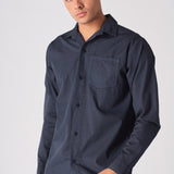 COTTON SHIRT - NAVY BLUE - JMOJO - Men's cotton shirts