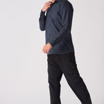 COTTON SHIRT - NAVY BLUE - JMOJO - Men's cotton shirts