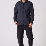 COTTON SHIRT - NAVY BLUE - JMOJO - Men's cotton shirts