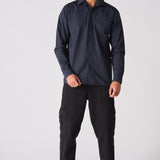 COTTON SHIRT - NAVY BLUE - JMOJO - Men's cotton shirts
