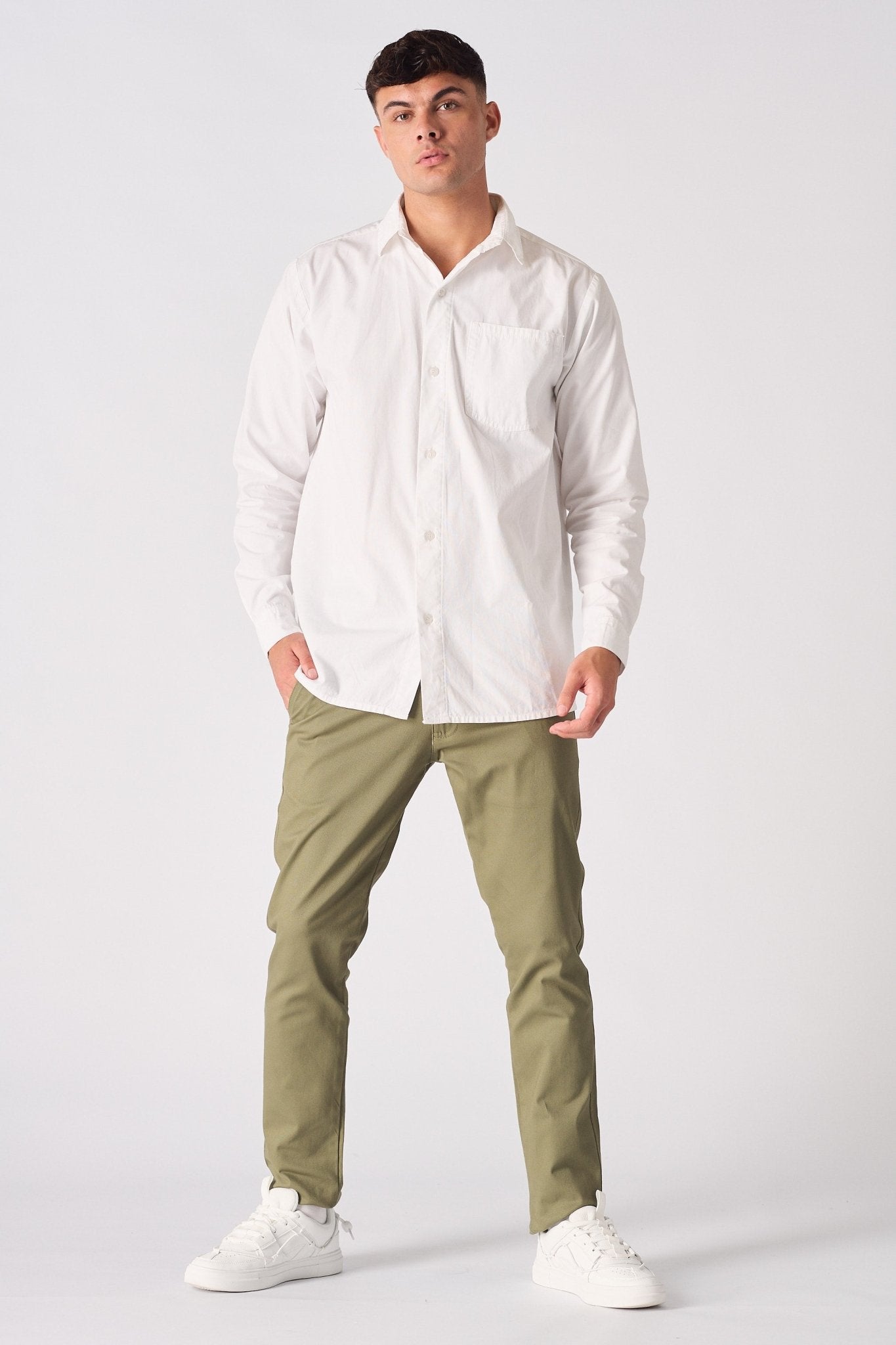 COTTON SHIRT - WHITE - JMOJO - Men's cotton shirts