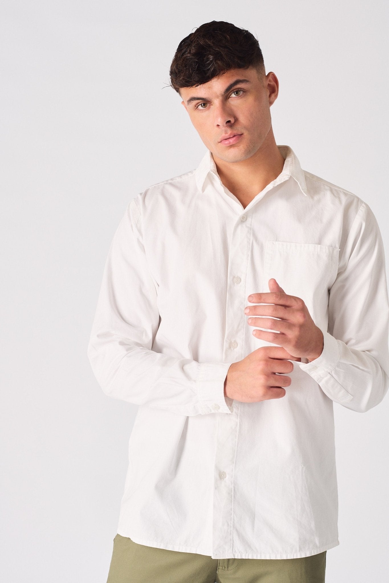 COTTON SHIRT - WHITE - JMOJO - Men's cotton shirts