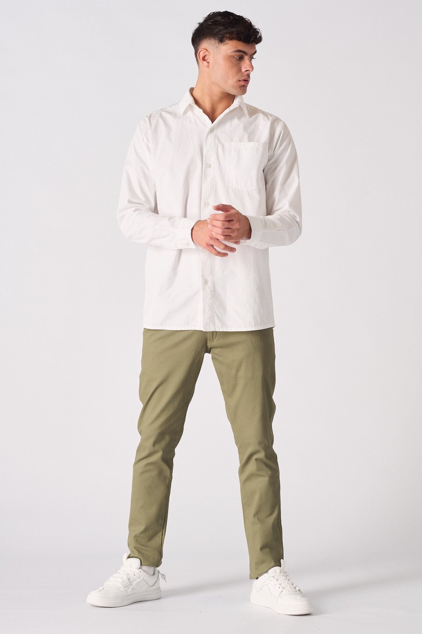 COTTON SHIRT - WHITE - JMOJO - Men's cotton shirts