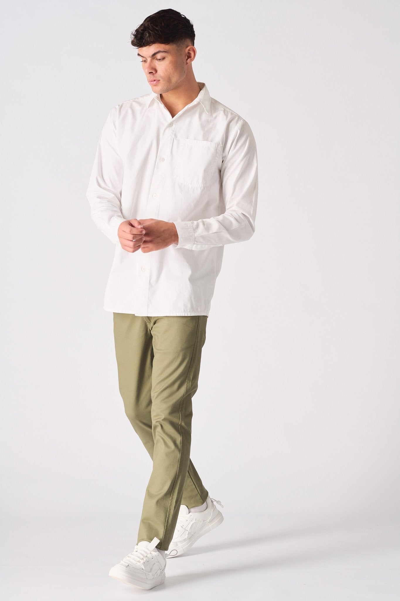 COTTON SHIRT - WHITE - JMOJO - Men's cotton shirts