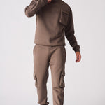 CREW NECK SWEATSHIRT - BROWN - JMOJO - Men's Sweatshirts