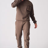 CREW NECK SWEATSHIRT - BROWN - JMOJO - Men's Sweatshirts