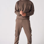 CREW NECK SWEATSHIRT - BROWN - JMOJO - Men's Sweatshirts
