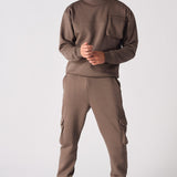 CREW NECK SWEATSHIRT - BROWN - JMOJO - Men's Sweatshirts