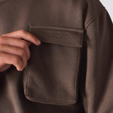 CREW NECK SWEATSHIRT - BROWN - JMOJO - Men's Sweatshirts