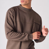 CREW NECK SWEATSHIRT - BROWN - JMOJO - Men's Sweatshirts