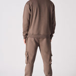 CREW NECK SWEATSHIRT - BROWN - JMOJO - Men's Sweatshirts