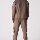 CREW NECK SWEATSHIRT - BROWN - JMOJO - Men's Sweatshirts