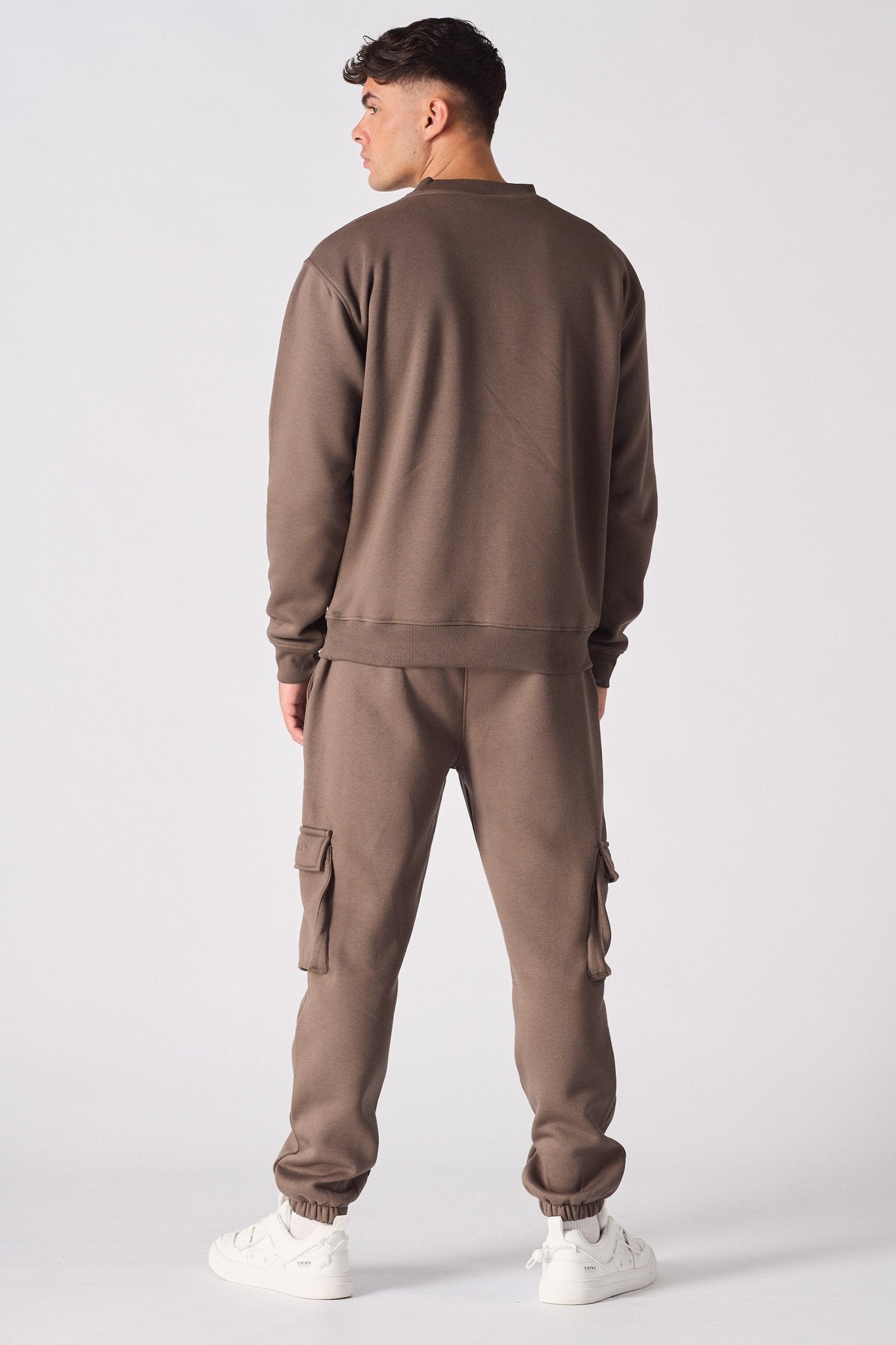 CREW NECK SWEATSHIRT - BROWN - JMOJO - Men's Sweatshirts