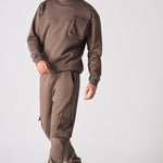 CREW NECK SWEATSHIRT - BROWN - JMOJO - Men's Sweatshirts