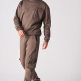 CREW NECK SWEATSHIRT - BROWN - JMOJO - Men's Sweatshirts